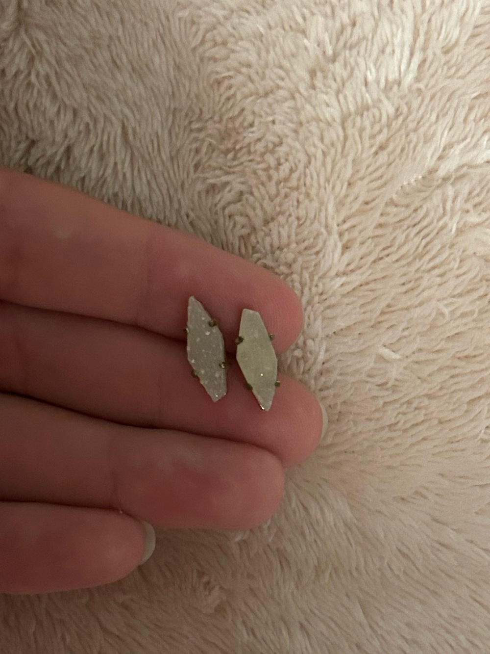 Kendra Scott Druzy Geode Stud Earrings - Silver Sparkle